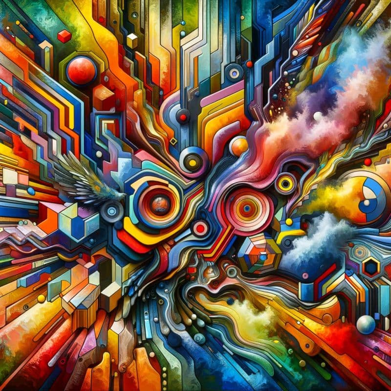Brightly colored abstract image representing stress and productivity