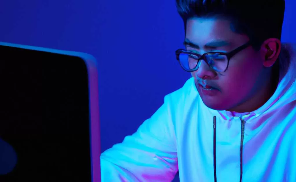 A student working on a computer