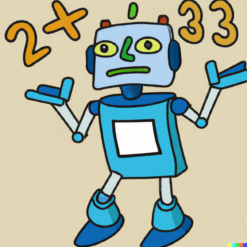 A robot confused by math