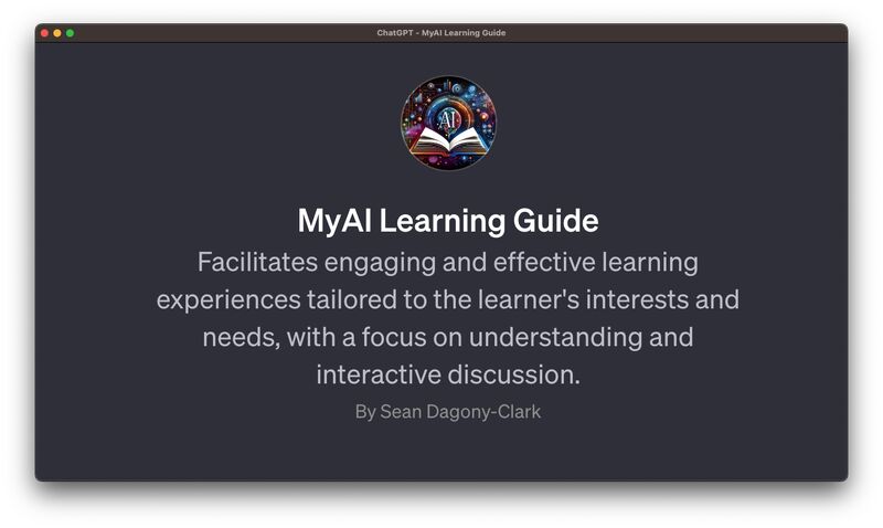 MyAI Learning Guide intro screen